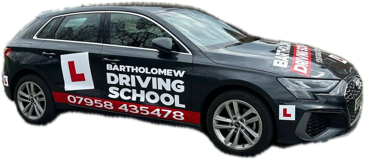 Audi A3 in school livery (Norfolk number)